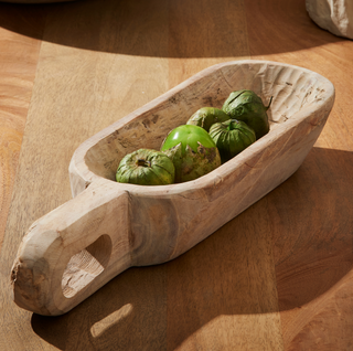 Wood Oval Handle Bowl, styled shot, wood bowl, wooden bowls, dough bowl, reclimed wood bowl, handmade bowl, natural wood grain, one-of-a-kind bowl, tabletop accessory, decor, liamandlana.com 