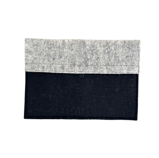 Wool Laptop Sleeve -Black/Flecked Grey
