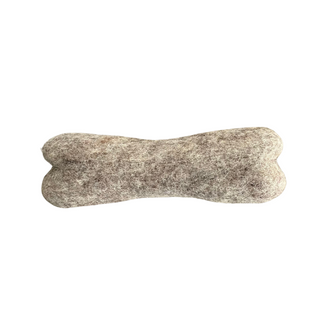 Wool Dog Bone Toy -Flecked Beige