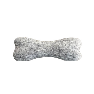 Wool Dog Bone Toy - Flecked Grey
