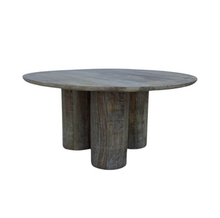 Brookhaven Coffee Table, front side, round mango wood, 38", sustainable, liamandlana.com