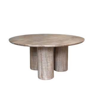 Brookhaven Coffee Table, front side, round mango wood, 38", sustainable, liamandlana.com