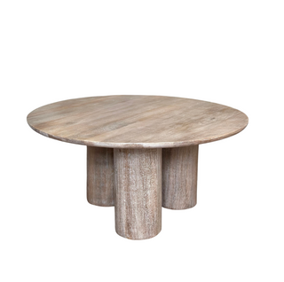 Brookhaven Coffee Table, top angle, round mango wood, 38", sustainable, liamandlana.com