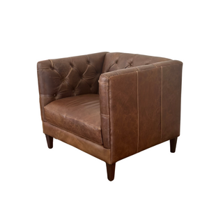 Calvin Maxi Chair, side angle, accent chair, accent chair for living room, leather chair, leather accent chair, genuine leather, luxury furniture, liamandlana.com 