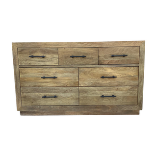 Clayton Dresser, front side, dresser, bedroom dresser, mango wood, 7 drawer dresser, organic modern, sustainable furniture, liamandlana.com