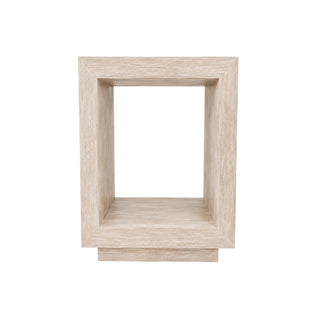 White wash wood storage accent table