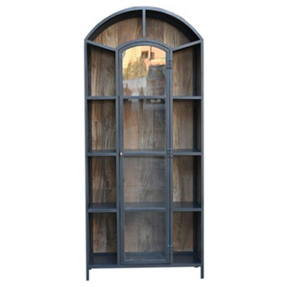 Darley Tall Cabinet, front side, display cabinet, arched cabinet, glass cabinet, metal cabinet, liamandlana.com 