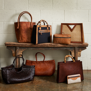 Mila Leather Tote - Brown, styled shot, tote bag, tote bag leather, leather tote, bamboo straps, luxury bag, fashion, handmade bag, liamandlana.com 