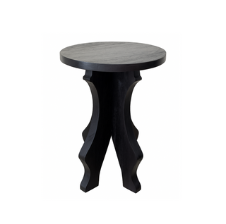 Round side table with black finish