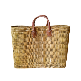 Flat Weave Tote - Large, front side, tote bag, straw bags, straw handbag, beach bag, market bag, market basket, woven bags, handmade bag, liamandlana.com 