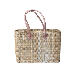 Flat Weave Tote - Medium, front side,tote bag, straw bags, straw handbag, beach bag, market bag, market basket, woven bags, handmade bag, liamandlana.com 