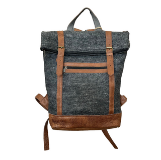 Wool Backpack - Flecked Grey