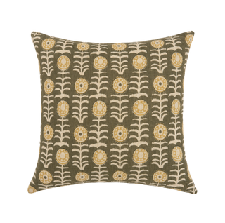 Flora Olive Pillow 22x22