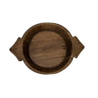 Wood Two Handle Parat - Large (Grey Wash)