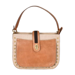 Camila Saddle Bag, front side, saddle bag, leather saddle bag, leather purse, genuine leather, pure linen, handmade bag, liamandlana.com