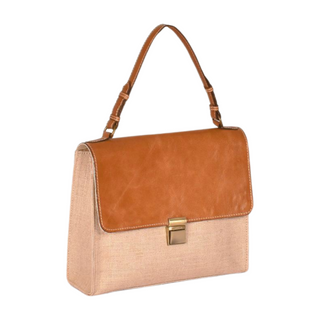 Hazel Handbag, side angle, handbag, purses, leather purse, leather handbag, pure linen, genuine leather, luxury bag, handmade bag, fashion, liamandlana.com 