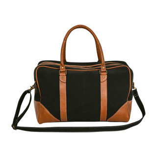 Linnea Canvas Duffle Bag, front side, duffle bag, weekend bag, leather duffle bag, travel bag, handmade bag, luxury bag, fashion, genuine leather, liamandlana.com 