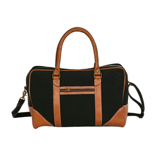 Linnea Canvas Duffle Bag, back side, duffle bag, weekend bag, leather duffle bag, travel bag, handmade bag, luxury bag, fashion, genuine leather, liamandlana.com 