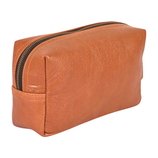 Leather Toiletry Bag - Small, side angle, toiletry bag, toiletries bag, men's toiletries bag, ments toletry bag leather, genuine leather, handmade bag, liamandlana.com 