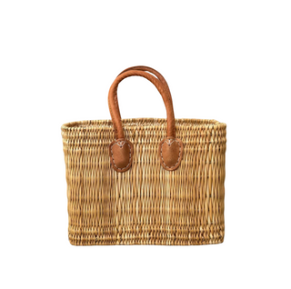 Little Gift Basket, front side, woven bag, straw bag, basket purse, gift basket, small basket purse, handmade bag, genuine leather, summer bag, liamandlana.com 