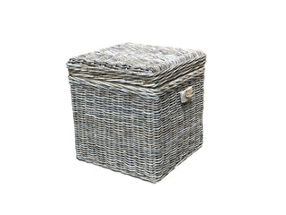 Blakely End Table Trunk, closed, end table, living room end tables, side tables, accent table, end table with storage, table trunk, kubu weave, sustainable furniture, organic modern, handmade table, liamandlana.com 