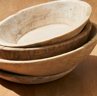 Recycled Wood Bowl - Small, styled shot, wood bowl, wooden bowls, decorative bowl, reclaimed wood bowl, dough bowl, handmade bowl, tabletop accessory, decor, natural wood grain, one-of-a-kind bowl, liamandlana.com