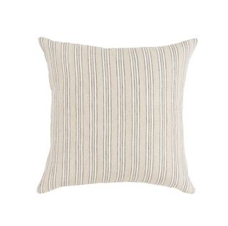 Beachy Natural Pillow 22" x 22",front, handmade pillow, linen pillow, throw pillow, decorative pillow, striped pillow, zipper closure, down feather insert, liamandlana.com