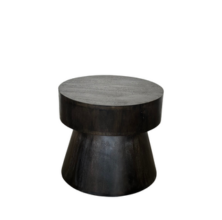 Mushroom Accent Table - Small, angled, side table, end table, round, dark brown, mushroom, handmade, mango wood, liamandlana.com 