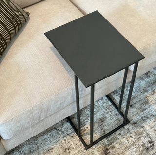 Meadow C-Table, styled, accent table, living room table, sofa table, c shaped, metal, black, sustainable, liamandlana.com 