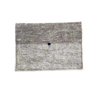 Wool Laptop Sleeve - Flecked Beige/ Flecked Grey