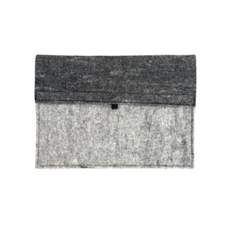 Wool Laptop Sleeve - Flecked Grey/Flecked Steel