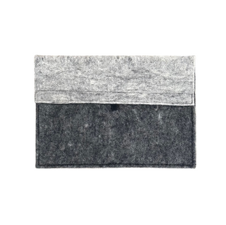Wool Laptop Sleeve - Flecked Steel/ Flecked Grey