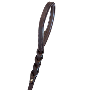 Willie Leather Dog Leash - Dark Brown, handle, dog leashes, leashes for dogs, leashes, shop for pets, leather leashes, hand-braided embellishment, genuine leather, polished brass hardware, various sizes, liamandlana.com 